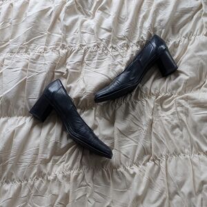 Rangoni Firenze Black Leather Block Heels